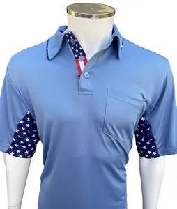 Officials Depot Exclusive:  Major League Replica Umpire Shirt  [Sky Blue ] USA FLAG