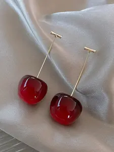 Cute Cherry Design Earrings, Fashionable Jewelry for Women, Daily Clothing Decor, Trendy All-match & Exquisite Jewelry for Birthday Gift, Trendy Jewellery Accessories