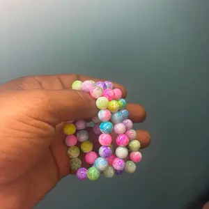 Durable Rainbow Marble Beaded Bracelets for Unisex(1 bracelet ) not a set