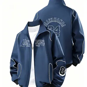 Men's Vintage Embroidered Fitted Work Jacket - Versatile Men's Coat with Elegance, Single-Piece Design