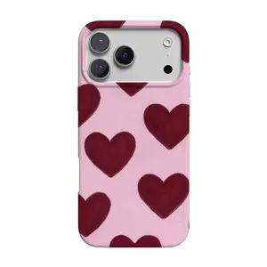 Casely iPhone 17 Pro Max Case | Whole Lotta Love | Plum Hearts | Compatible with MagSafe | Classic Ultra Thin Design