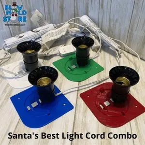 Light Socket, Cord, & Light Plate Combo for Santa's Best Blow Molds