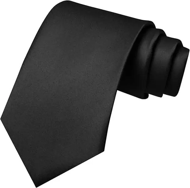 Solid Color Neckties,Black Tie,Neckties Satin,Formal Tie for Men Mens,for Wedding Business Graduation