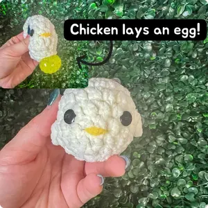 Crochet Chicken Stress Ball - Handmade Stress Relief Toy