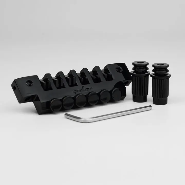 Guyker TP-2 Deluxe TunePro Zinc Alloy Guitar Tailpiece with Fine Adjusters Black