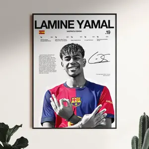Lamine Yamal Poster, Barcelona Wall Print, Football Poster Print Paper Unframe , La Liga Print, Soccer Room Decor,r Football Gift, Blaugrana Room Art