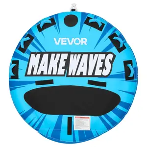 VEVOR Towable Tubes for Boating, 3-Rider Inflatable Boat Tubes and Towables, 510lbs Capacity Water Sport Tube for Boat to Pull - with Anti-Slip Pad, Full Nylon Cover, Padded Handles & Safety Valve