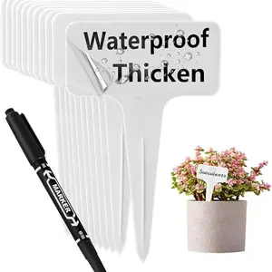 100pcs Plastic Plant Tags Thick Garden Labels, Waterproof Reusable Marking Tags for Seeds Flowers Vegetables, Outdoor Indoor Gardening Organization