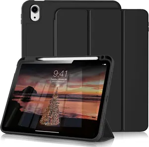 iPad Air 11 Inch Case M3(2025) / M2 (2024),(Not iPad 10 and 11) iPad Air 5th/4th Generation Case 2022/2020 10.9 Inch with Pencil Holder,Trifold Stand Smart Case with Soft TPU Back