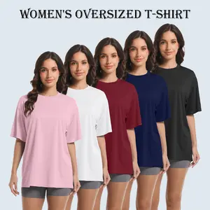 5 Pack Women's Workout Short Sleeve T Shirts Energetic Multi-Color Casual Oversized T Shirts for Women Short Sleeve Oversized T Baggy Dry Fit Athletic Gym Shirts Top Tees