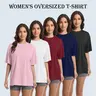 Women's Workout T-Shirts 5-Pack - Oversized Baggy Short Sleeve Quick-Dry Athletic Tops, Breathable Activewear for Gym, Running & Casual Summer, Multi-Color Energetic Style