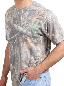 Men's Tri Blend Short Sleeve Crew Neck Camo Shirt | Realtree EDGE, Realtree Shirt For Men, Hunting 3D Shirt, Deer Hunting Tee, Camo Pattern Men Shirt