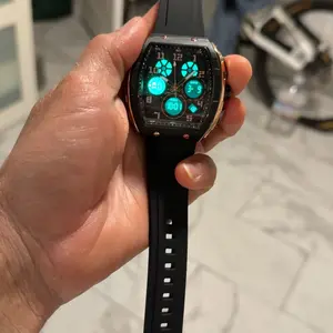 Men's Fashion Digital Analog Watch, Casual Sporty Quartz Digital Watch with Luminous Dial & Alarm Function, Waterproof Watch with Digital Display for Men with Box