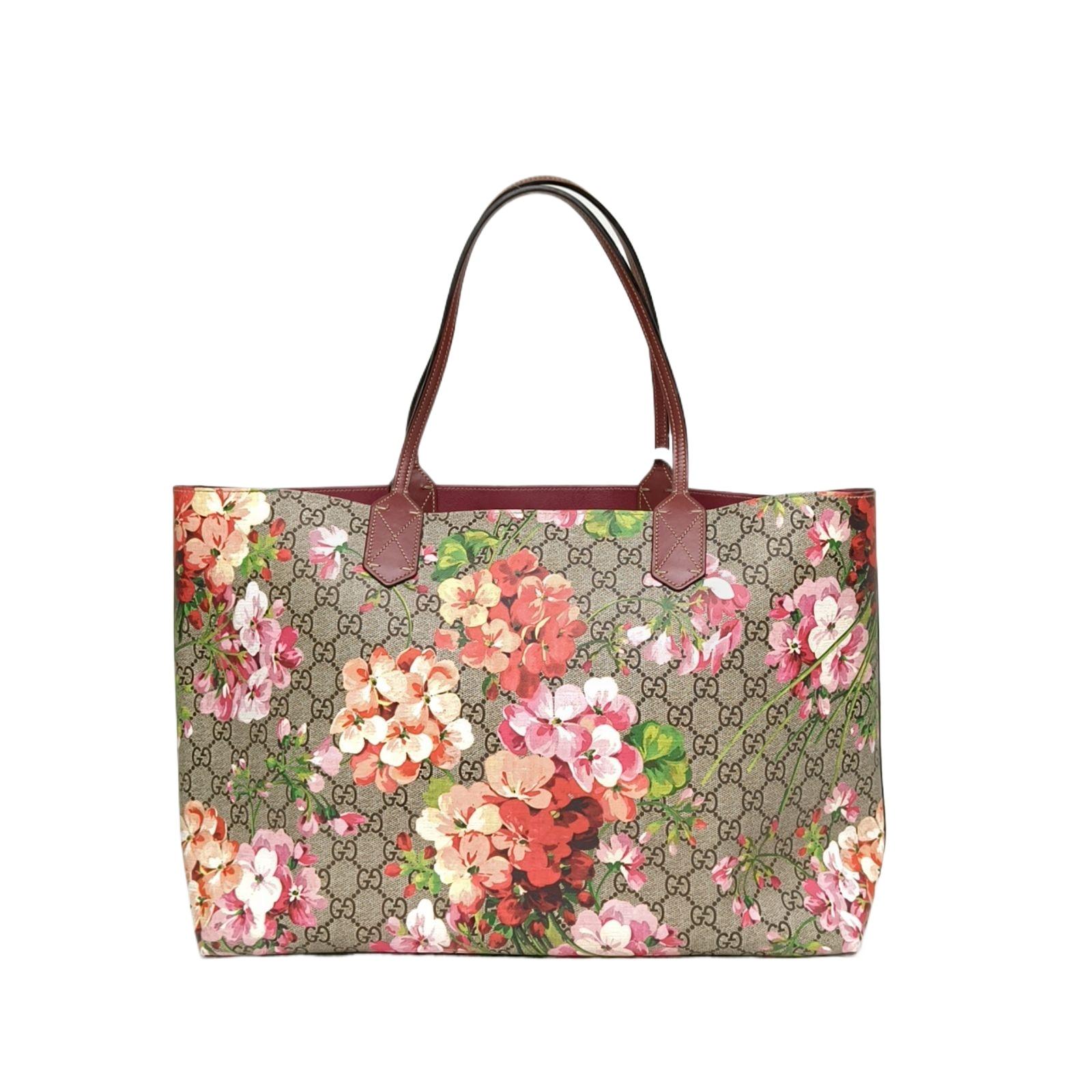 Pre-owned GUCCI 【Alea】Printed PVC Geranium Flower Handbag