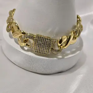 brazalete 1018  unisex gold plated elegante