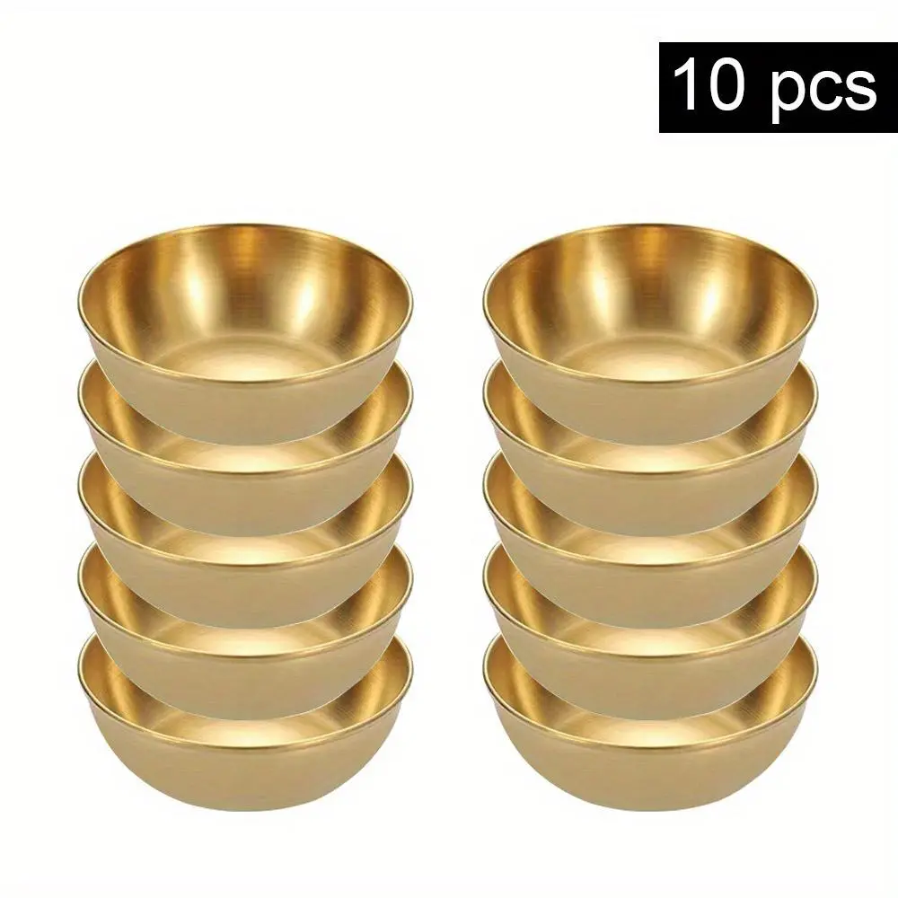Stainless Steel Sauce Bowl, 10pcs/set Stainless Steel Bowls Round Seasoning Bowl, Dipping Bowl, Serving Bowl, Tableware for Home Kitchen Dining Room