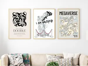 Stray Kids Changbin Doodle Art Print SKZ REPLAY Poster, I Am Ground, Kpop Room Decor, Neutral Abstract