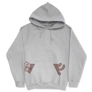 Sea Otter Unisex Hoodie Funny Cute Pocket Graphic Swimming Otter Hooded Sweatshirt Unisex Vintage Fashion Hoodies Funny Animal Pullover Novelty Sweatshirt Light Grey