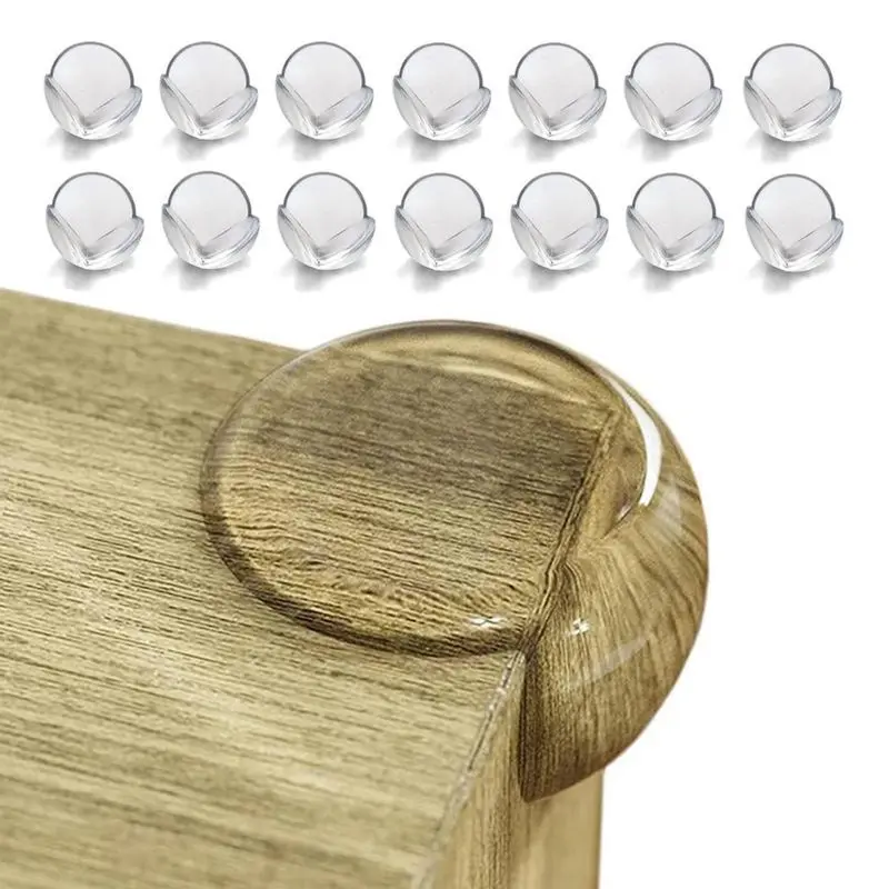 16-Pack Acrylic Table Corner Protectors, Quality Products with Easy Installation, Shock-Absorbent Resistant Adhesive Bump Guards, 0.98in Height, 1.37in Diameter, Tampering-Resistant Fit for Metal, Glass, Marble Furniture