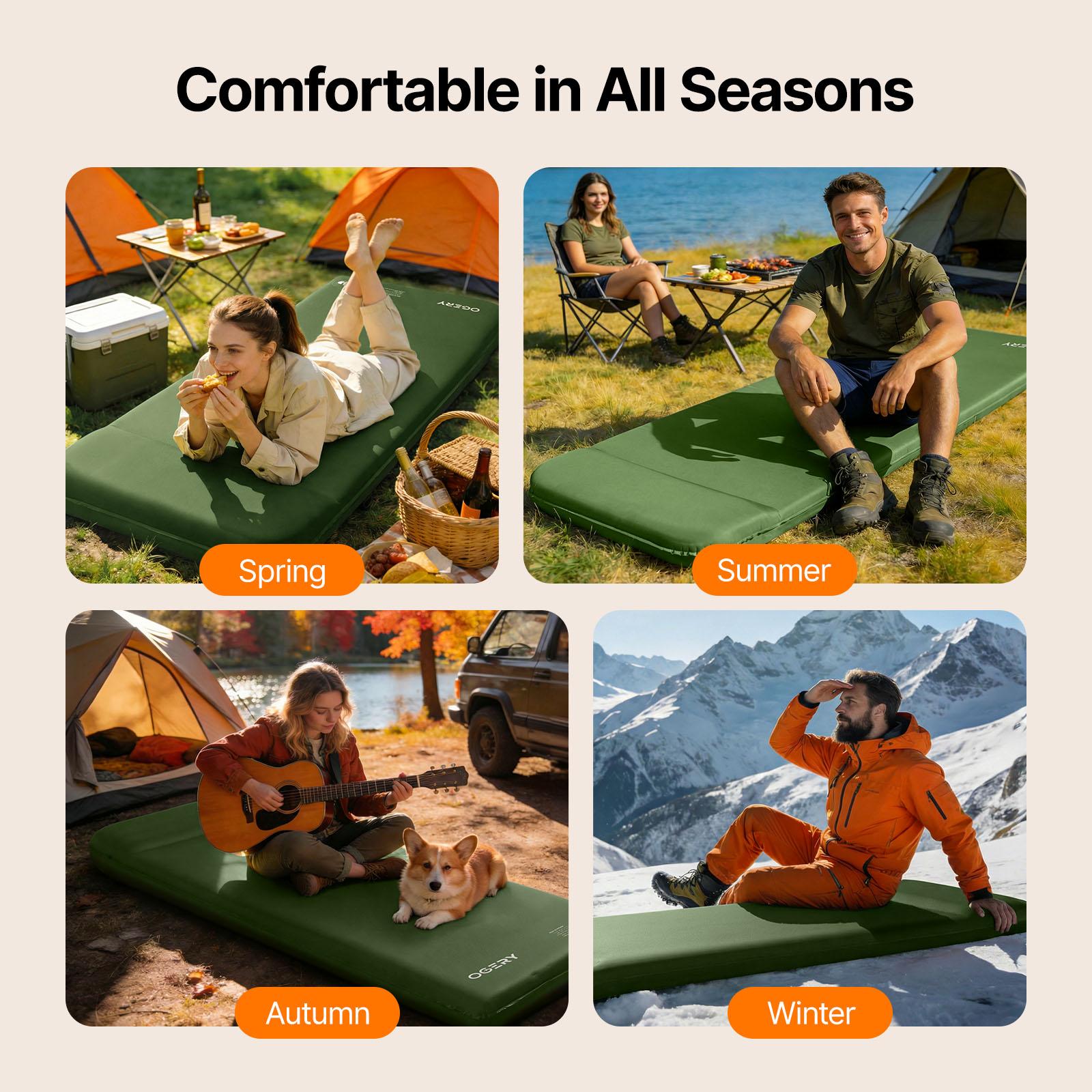 OGERY Self Inflating Sleeping Pad with Electric & Foot Pump, 3.15" Ultra-Thick Memory Foam Camping Pad, 4 Season Camping Mattress Pad with Built-in Pillow, Camping Essentials Gear for Tent Travel Car OGERY Self Inflating Sleeping Pad with Electric & Foot Pump, 3.15" Ultra-Thick Memory Foam Camping Pad, 4 Season Camping Mattress Pad with Built-in Pillow, Camping Essentials Gear for Tent Travel Car