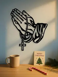 Gothic Wall Cross Hanging - Black Metal Wall Art For Bedroom, Living Room, Office & Altar | Vintage-Style Christian Cross Decor, Prayer Cross, Witchy & Occult Aesthetic, Goth Room Decor, Halloween & Church Supplies