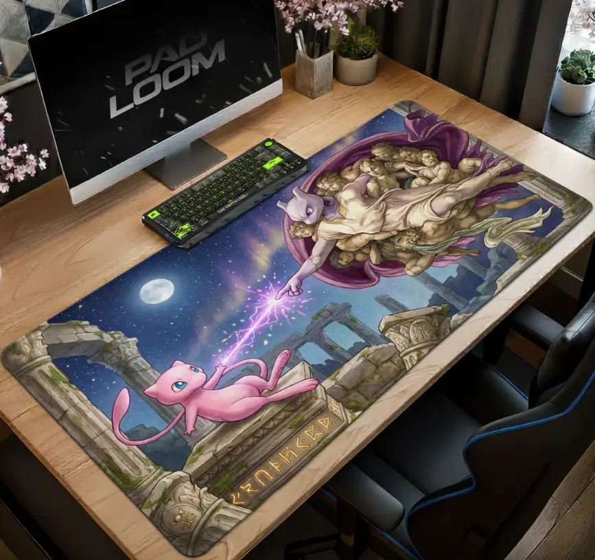 Mew Mewtwo Creation Mouse Pad - Desk Mat