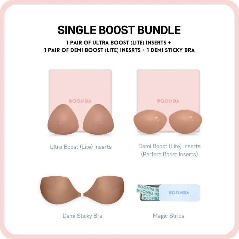 BOOMBA Single Boost Bundle - Patented Adhesive Bra Inserts - Pack of 3 BOOMBA Single Boost Bundle - Patented Adhesive Bra Inserts - Pack of 3