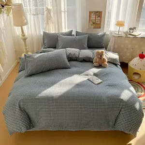 4pcs Printed Decorative Bedding Set, 1 Duvet cover + 2 Pillowcases + 1 Flat Sheet, Soft Breathable Bedroom Apartment Bedding Set, Soft Bedding Sets