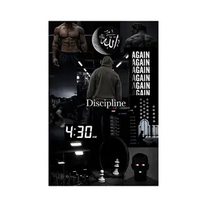 Discipline Gym Motivation Poster,  4:30 AM Workout Mindset Fitness Wall Art Dark Aesthetic Decor