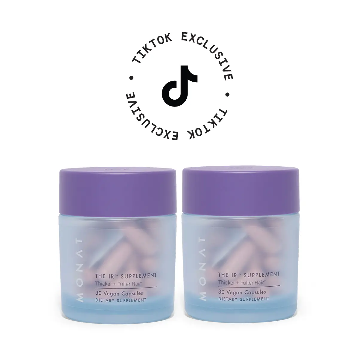 MONAT The IR Hair Supplement. Pack of 2. 60-Day Bundle - 30 Vegan Capsules for Stronger Denser Shinier Hair - New Product