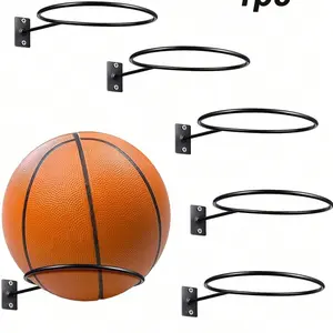 1-4pcs Wall Mounted Ball Display Racks, Universal Ball Holders, Black Metal Ball Stands, Suitable For Basketball, Football, Volleyball, Etc. Can Display And Store Balls, Great Gift For Teens, Father's Day, Back To School, Floating Display Shelf