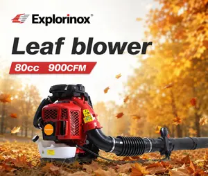 Explorinox 2-Stroke Engine 900CFM Air Volume 2.3L Tank Leaf Blower 80CC Gas Powered Backpack Snow Blower 7500 RPM