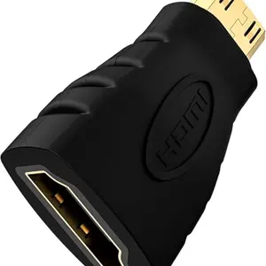 Vce Mini HDMI to HDMI Adapter, 4K HDMI Female to Mini HDMI Male, Gold Plated Connector, Compatible with Raspberry Pi, Cameras, Tablets, Video Cards