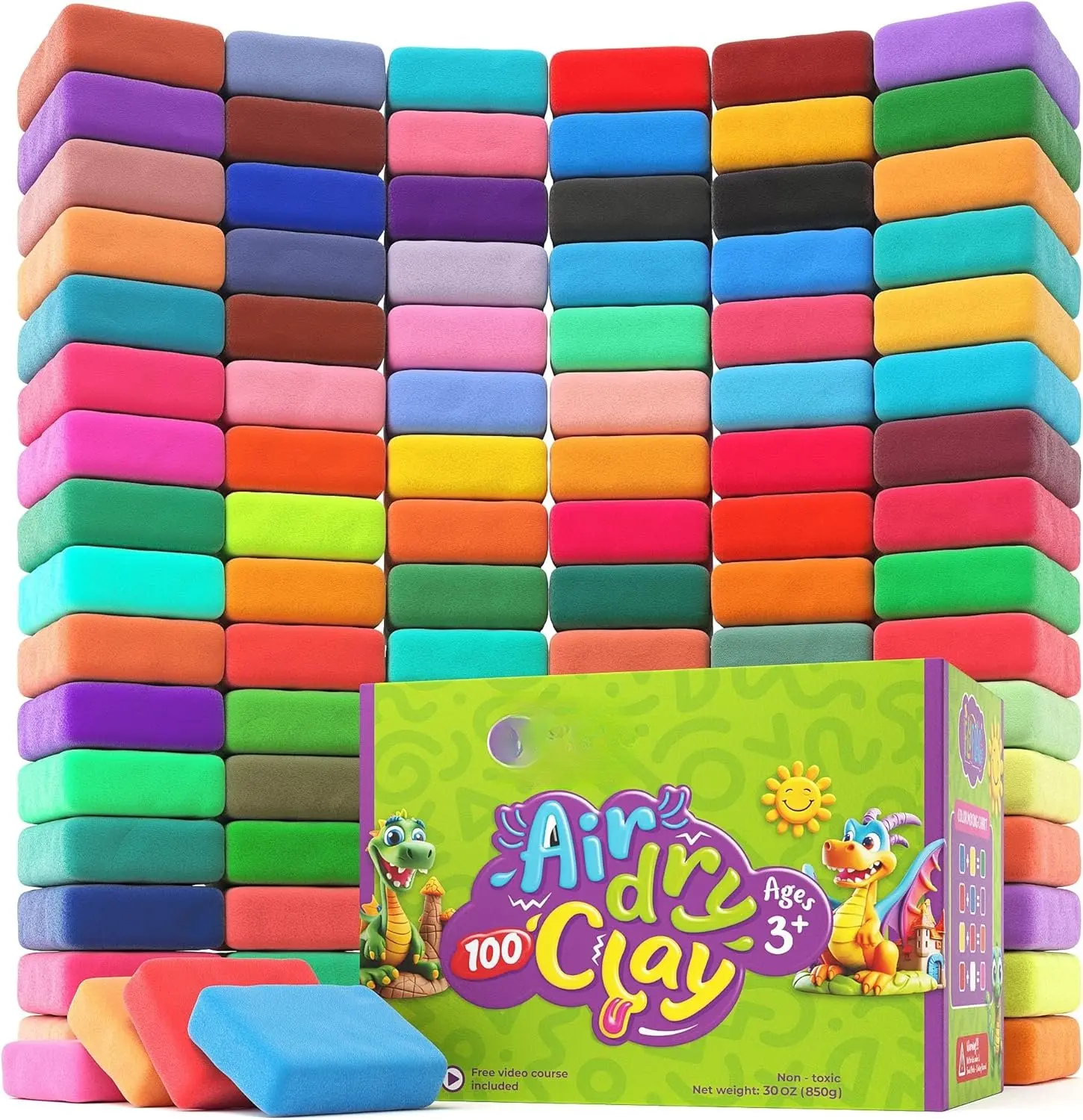 Air Dry Clay - 100 Colors, Soft & Ultra Light, Modeling Clay for  with Tools and Tutorials