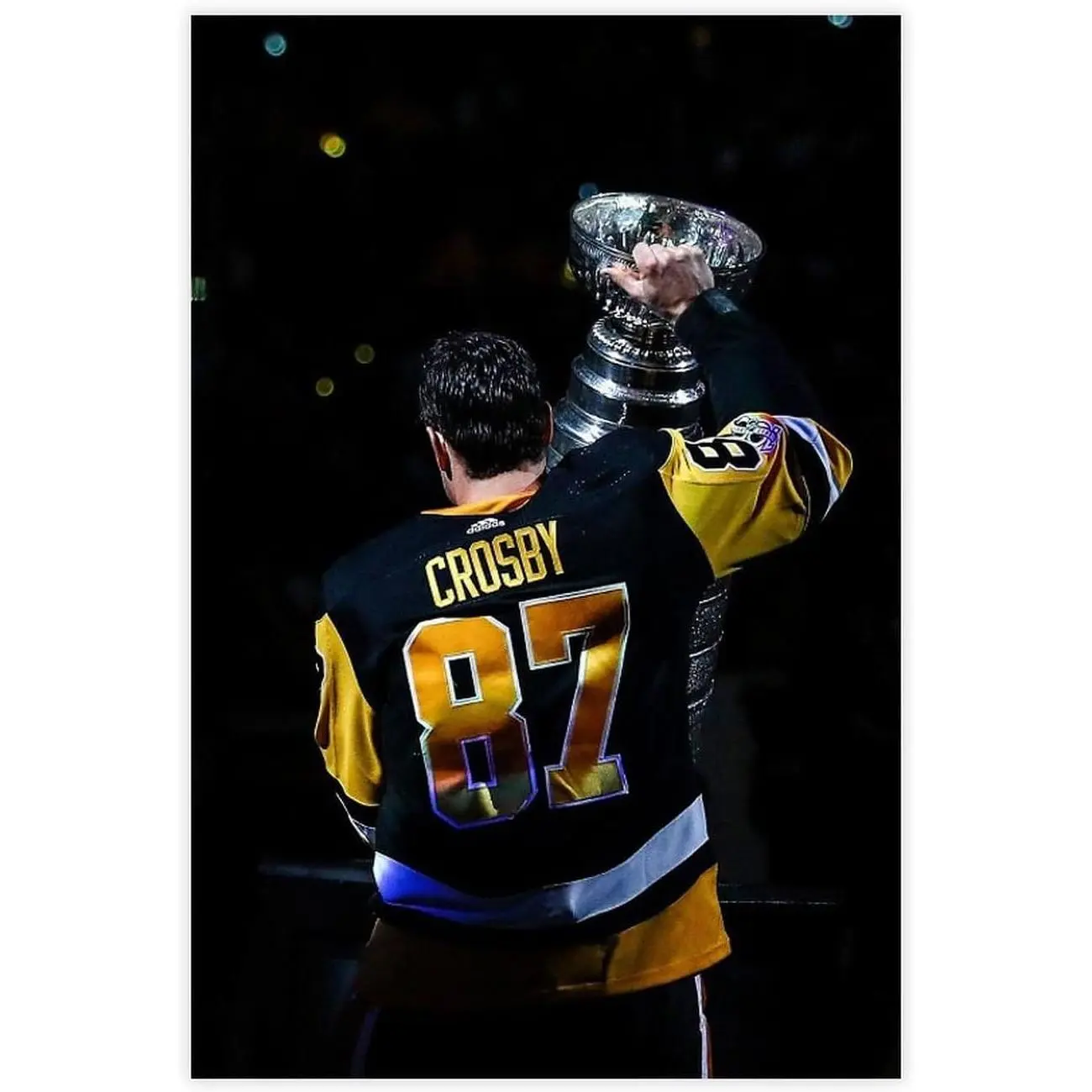 Sidney Crosby Hockey Player Image Canvas Poster, Sports Wall Decoration Painting Print for Bedroom, Office Decor & Gift, Room Decor
