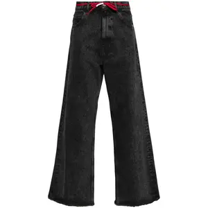 Marni "Marble-Dyed Black" Flared Denim Jeans