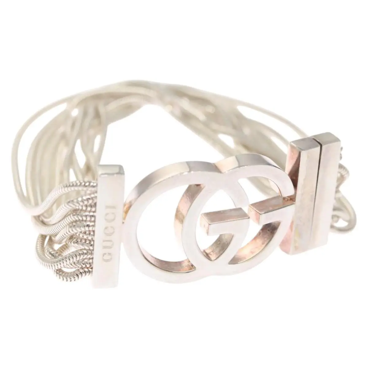 Pre-owned JP YK16929 GUCCI Interlocking Bracelet Ag925 Silver