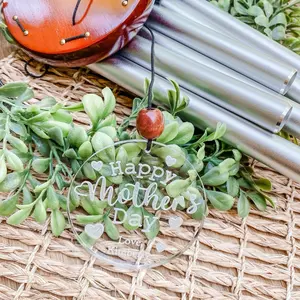 Personalized Mothers Day gift, Engraved Wind Chimes for Mom, Grandma with Name Decor Hanging Hangable Decoration