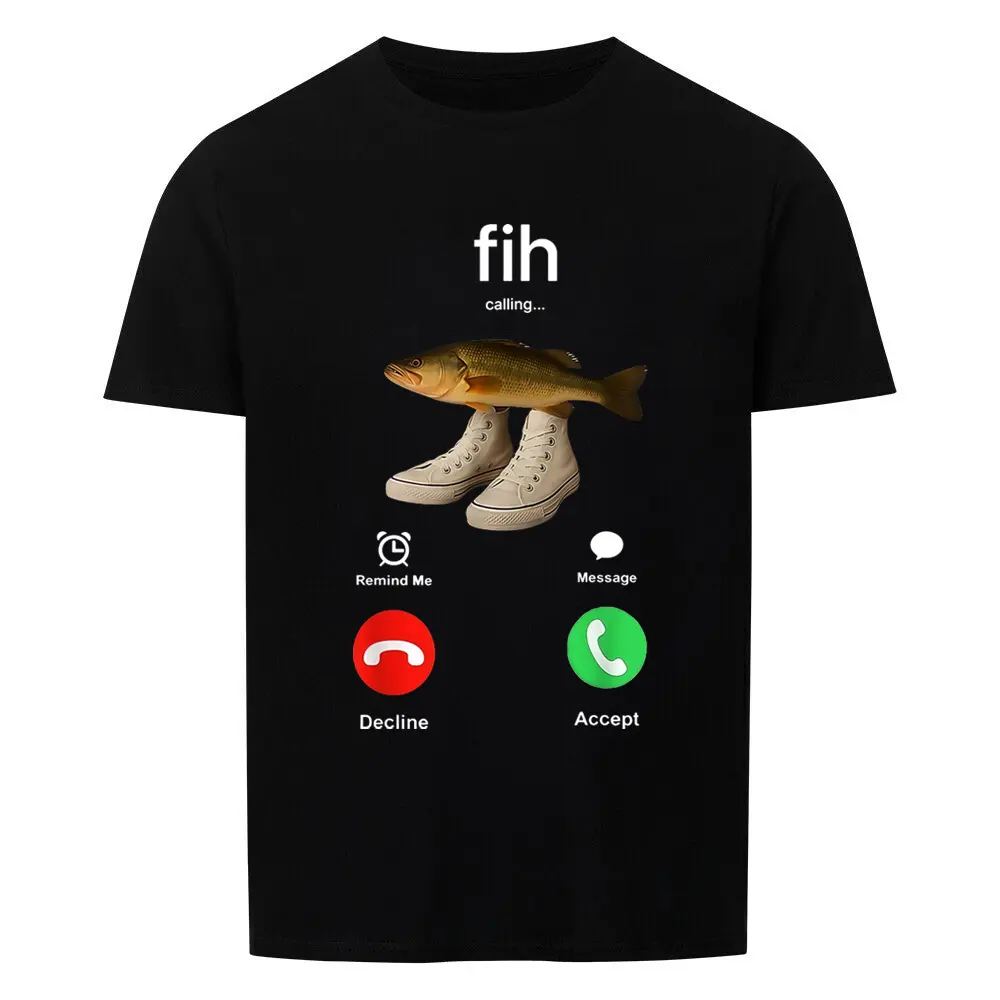 Fih Shoes Fish Funny Misspelled Fish Meme T-Shirt for Anglers 100% Cotton Shortsleeve Casual Summer Tee