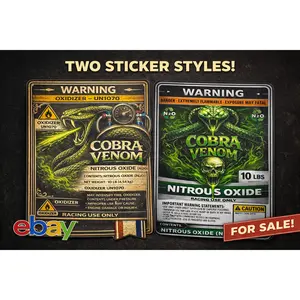 Cobra Venom NOS Bottle Nitrous Oxide Racing Label Decals Stickers