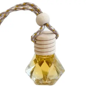 Hanging Car Diffusers - Decorative Rope and Bead Design with Clear Glass Container for Aroma Diffusion