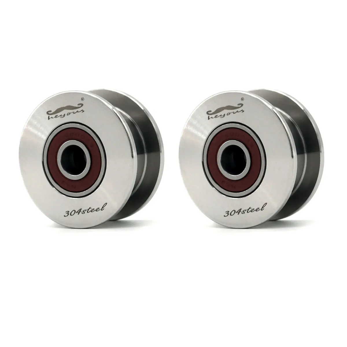 2PCS 304 Stainless Steel H Bearings Pulley Metal Pulley Wheel Bearings Wheel Wire Rope Pulley for Lifting Guide