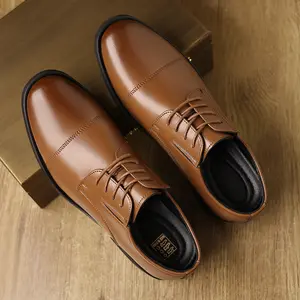 New Men's formal shoes, wear-resistant and non-slip business casual shoes, bright-colored classic formal shoes, suitable for all occasions Trendy Pointed Toe Soft Toe Footwear
