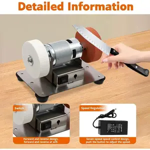 Mini Bench Grinder, Electric Benchtop Sander, Electric Multi-Purpose Grinding Machine, Polishing Grinding Machine Small Grinder for Woodworking Knife Making(6.3 * 3.9 * 3.9in)