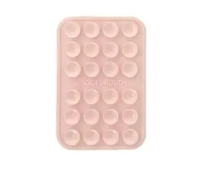 OCTOBUDDY Classic - Silicone Suction Phone Case Adhesive Mount - Hands-Free, Strong Grip Holder for Selfies and Videos - iPhone and Android Compatible - 2.25″ x 3.25″, Chalk Pink