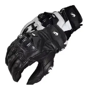 Motorcycle Gloves Black Racing Genuine Leather Motorbike White Road Riding Team Glove Men Summer Winter