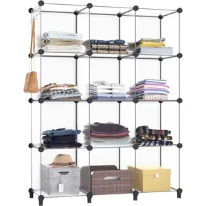 12-cube Closet Organizers and Storage, Portable Closet Storage Shelves, Clothing Storage for Kids, Closet, Bedroom, Bathroom, Office