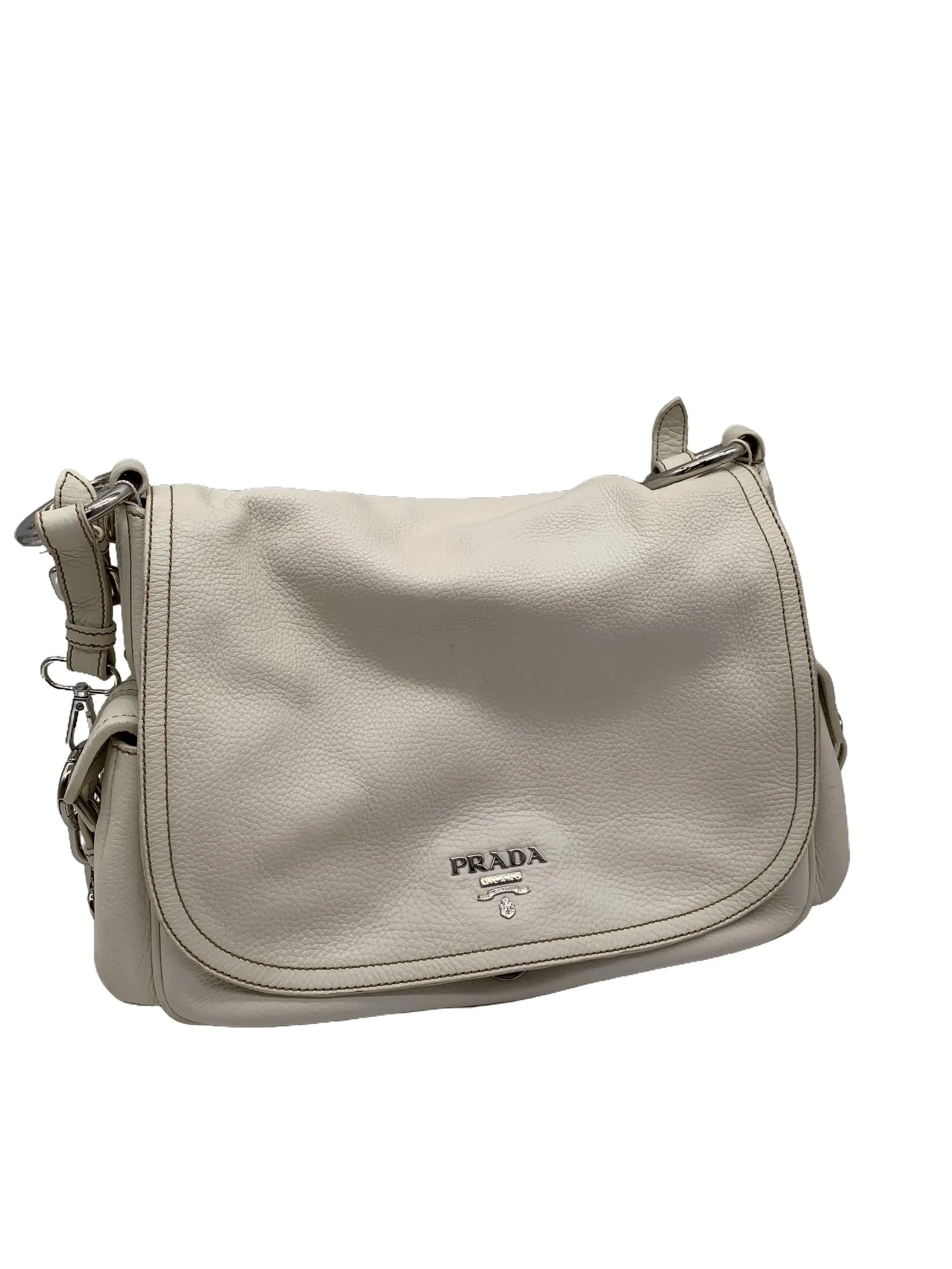 Pre-owned PRADA White Leather Shoulder Bag/WJ06220702/0702