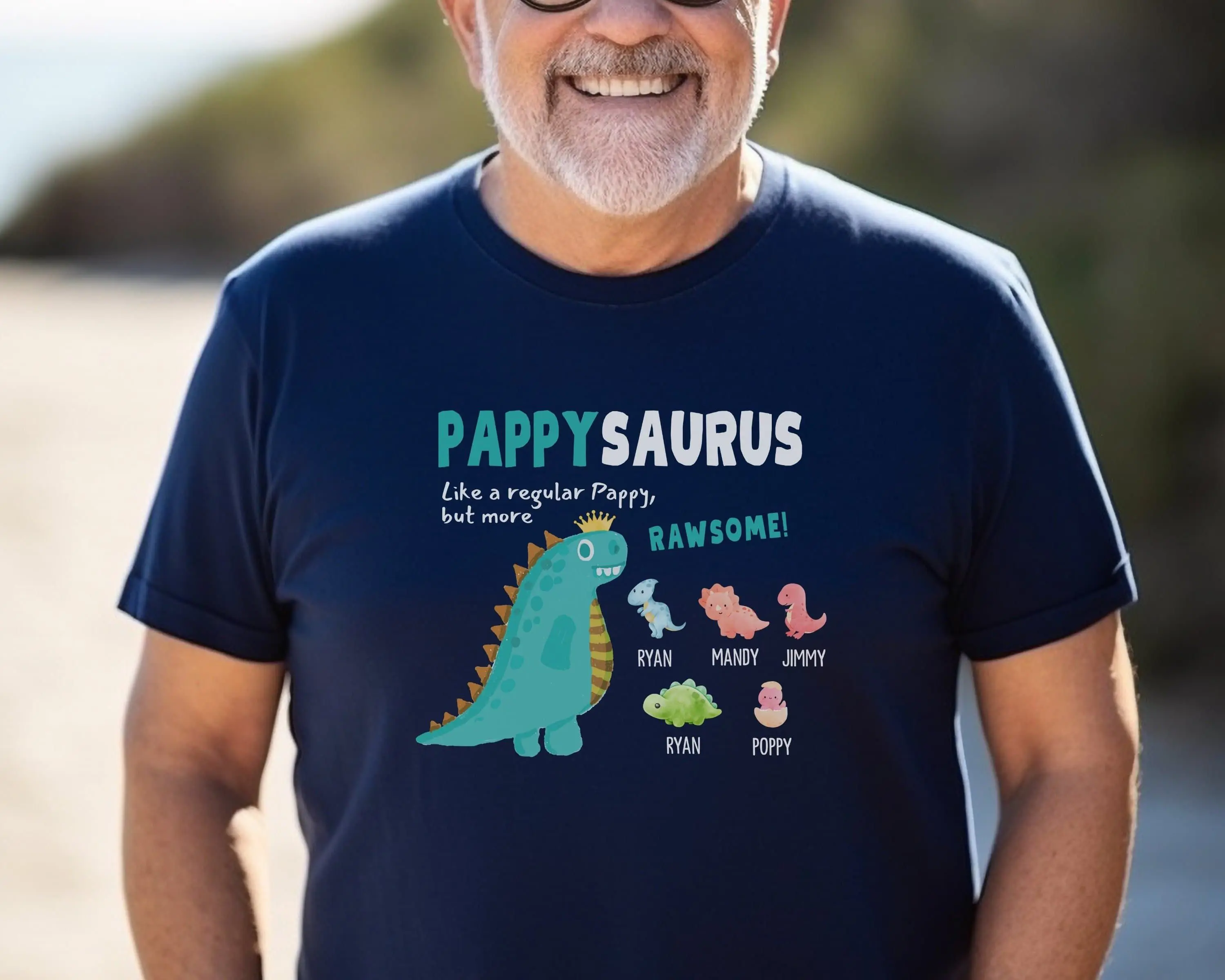Personalized Pappy Shirt/Sweatshirt  For Father, New Pappy Gift With Kids Names, Pappysaurus Dinosaur Tshirt, Dad Birthday Tee, Father's Day Gift