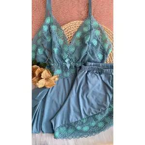 Two-Tone Green Babydoll Set